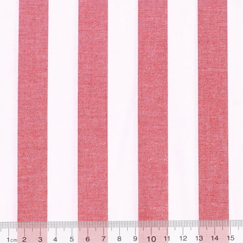 Tecido Camisaria Tricoline Fio 40 - Fio Tinto Listra XG - Vermelho - 100% Algodão   - Milfios Tecidos