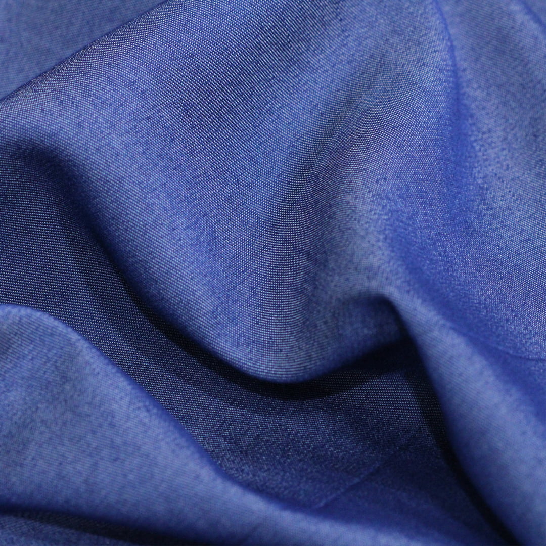 Tecido Camisaria Jeans 01 - Azul Royal - 70% Viscose 27% Poliéster 3% Elastano  - Milfios Tecidos