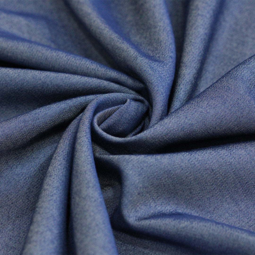 Tecido Camisaria Jeans 02 - Azul Médio - 70% Viscose 27% Poliéster 3% Elastano   - Milfios Tecidos