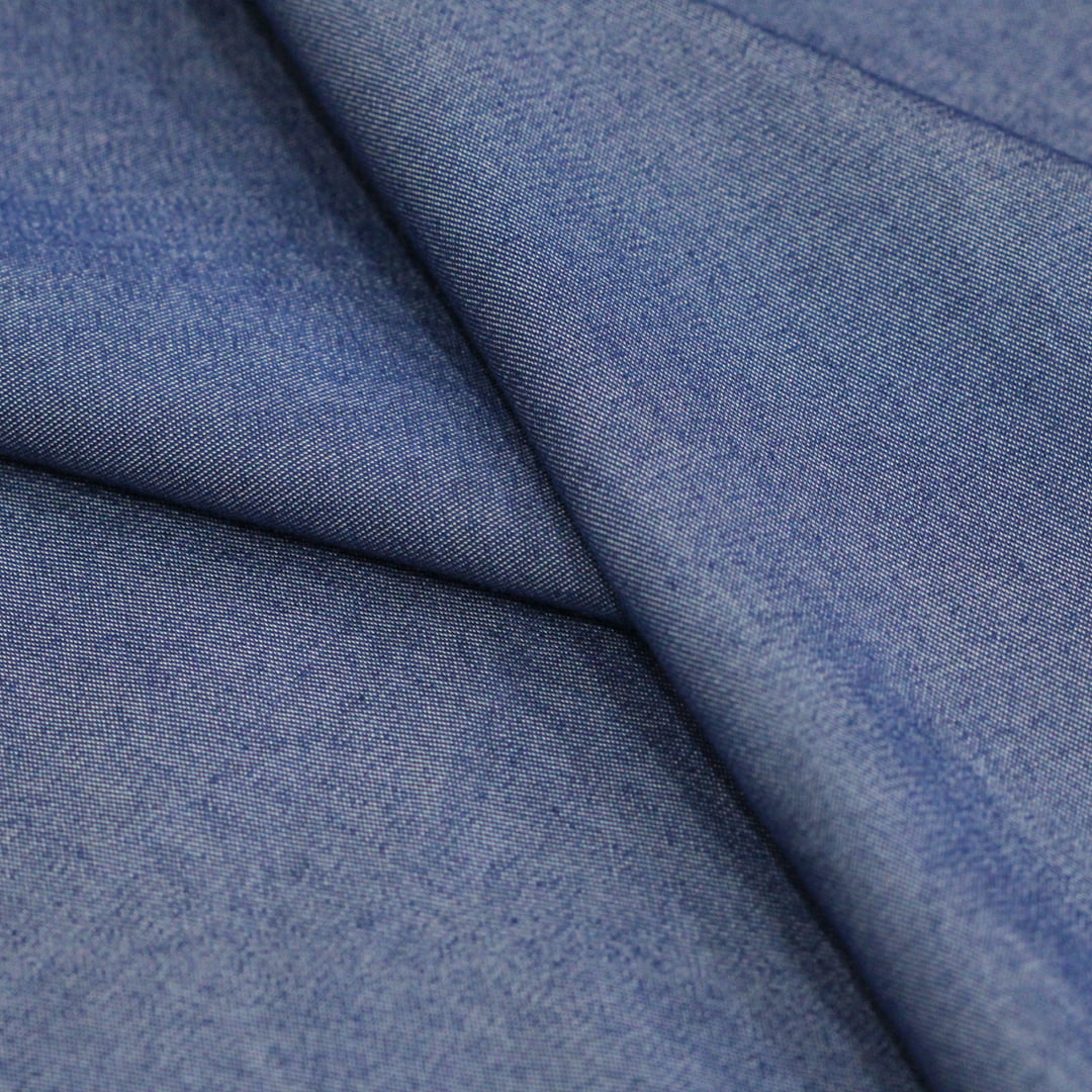 Tecido Camisaria Jeans 02 - Azul Médio - 70% Viscose 27% Poliéster 3% Elastano   - Milfios Tecidos
