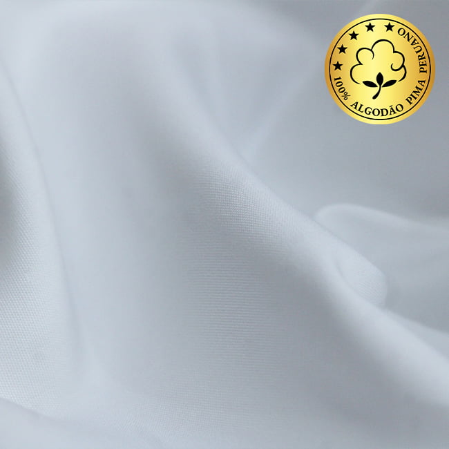 Tecido Camisaria fio 100 Liso - Barbena 01 Branco - 100% Algodão Pima - Milfios Tecidos