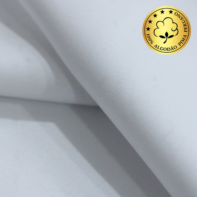 Tecido Camisaria fio 100 Liso - Cividale 01 Branco - 100% Algodão Pima - Milfios Tecidos