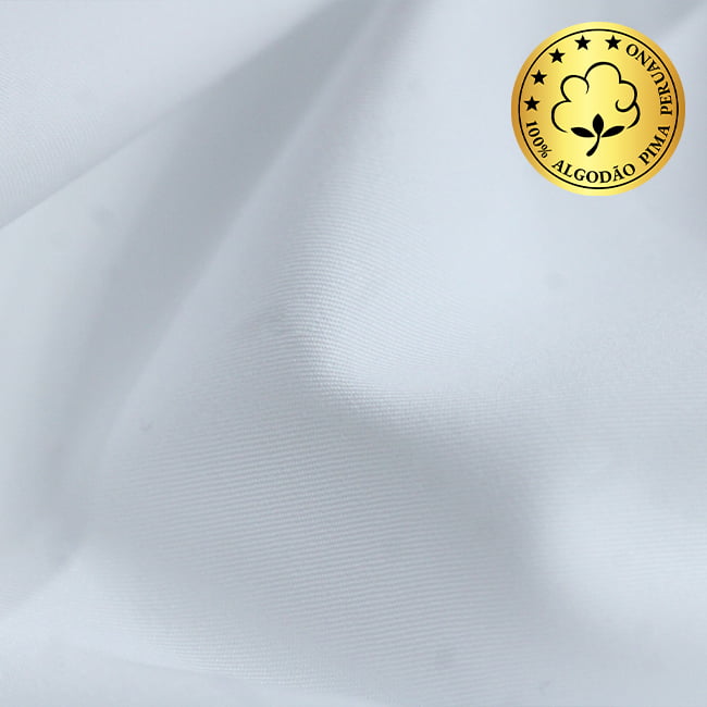 Tecido Camisaria fio 100 Liso - Cividale 01 Branco - 100% Algodão Pima - Milfios Tecidos