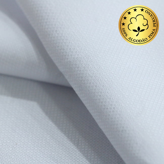 Tecido Camisaria fio 50 Maquinetado - Brisighela 01 Branco - 100% Algodão Pima - Milfios Tecidos