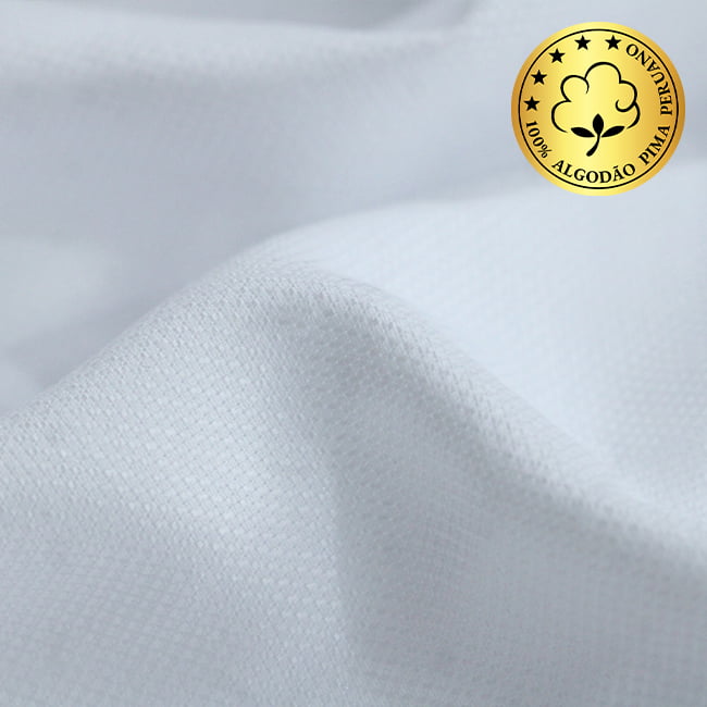 Tecido Camisaria fio 50 Maquinetado - Brisighela 01 Branco - 100% Algodão Pima - Milfios Tecidos