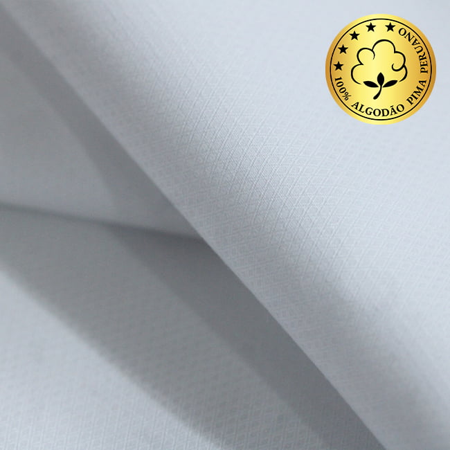 Tecido Camisaria fio 50 Maquinetado - Brisighela 121 Branco - 100% Algodão Pima - Milfios Tecidos