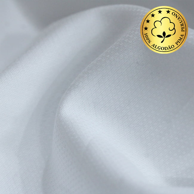 Tecido Camisaria fio 50 Maquinetado - Brisighela 121 Branco - 100% Algodão Pima - Milfios Tecidos