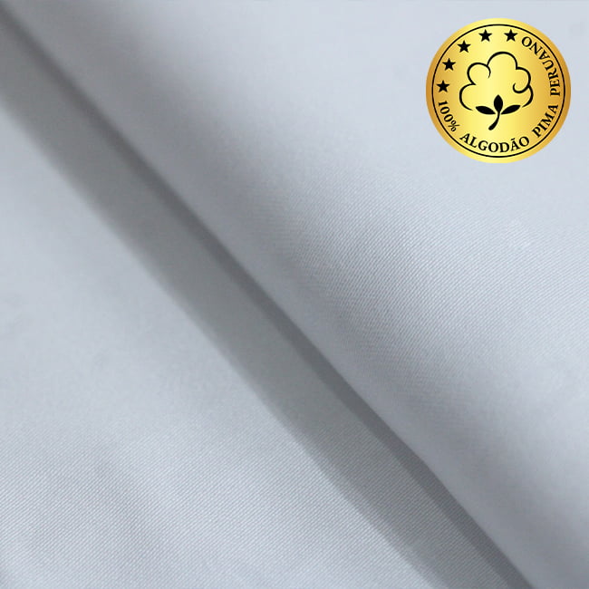 Tecido Camisaria fio 60 Liso - Bevagna 01 Branco - 100% Algodão Pima - Milfios Tecidos