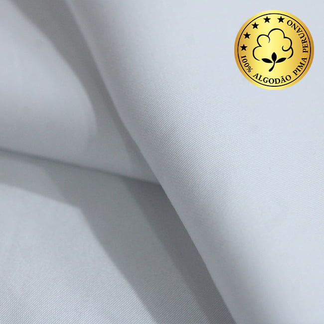 Tecido Camisaria fio 60 Liso - Bevagna 01 Branco - 100% Algodão Pima - Milfios Tecidos