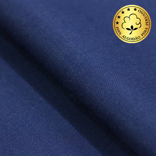 Tecido Camisaria fio 60 Liso - Bevagna 05 Indigo - 100% Algodão Pima - Milfios Tecidos