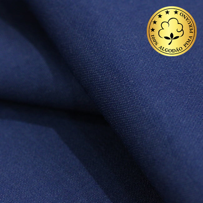 Tecido Camisaria fio 60 Liso - Bevagna 05 Indigo - 100% Algodão Pima - Milfios Tecidos