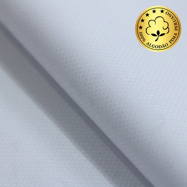 Tecido Camisaria fio 60 Maquinetado - Asolo 145 Branco - 100% Algodão Pima - Milfios Tecidos
