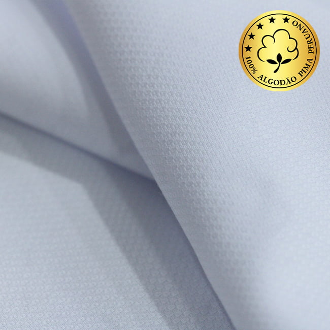 Tecido Camisaria fio 60 Maquinetado - Asolo 145 Branco - 100% Algodão Pima - Milfios Tecidos