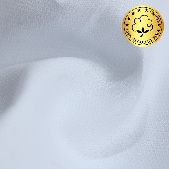 Tecido Camisaria fio 60 Maquinetado - Asolo 145 Branco - 100% Algodão Pima - Milfios Tecidos