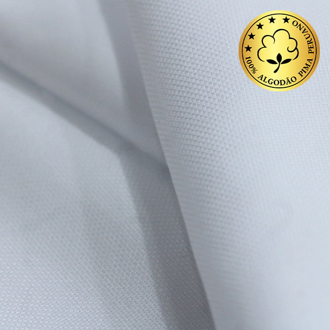 Tecido Camisaria fio 60 Maquinetado - Verona Oxford 01 Branco - 100% Algodão Pima - Milfios Tecidos