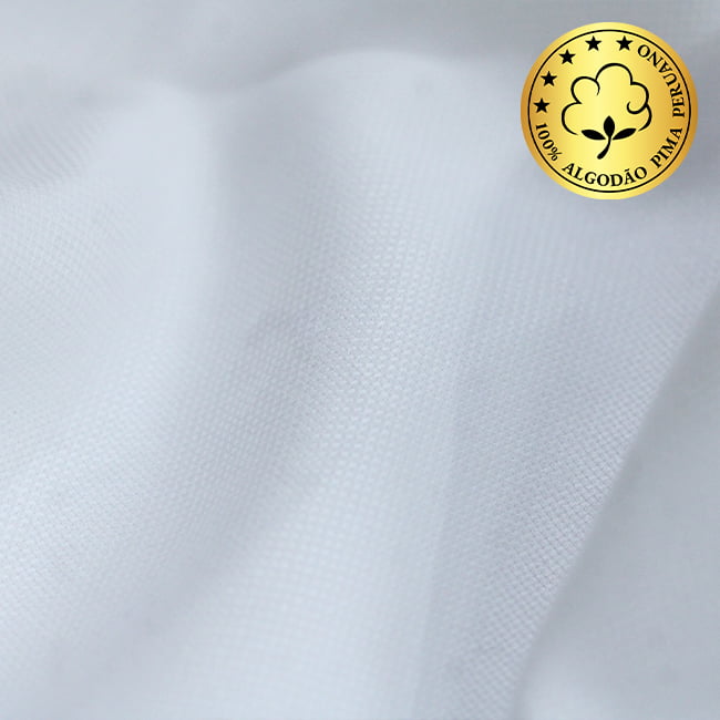 Tecido Camisaria fio 60 Maquinetado - Verona Oxford 01 Branco - 100% Algodão Pima - Milfios Tecidos