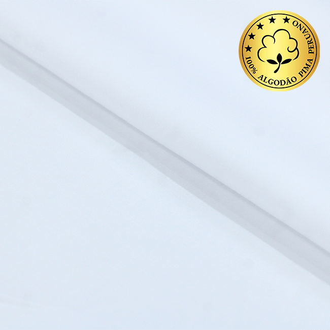 Tecido Camisaria fio 70 - Liso - Firenze 01 - Branco - 100% Algodão Pima - Milfios Tecidos