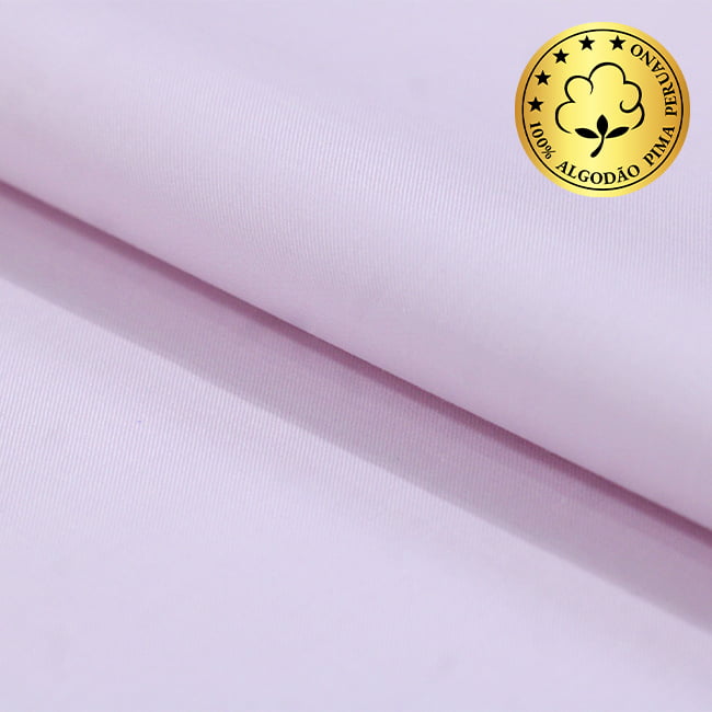 Tecido Camisaria fio 70 - Liso - Firenze 02 - Rosa - 100% Algodão Pima - Milfios Tecidos