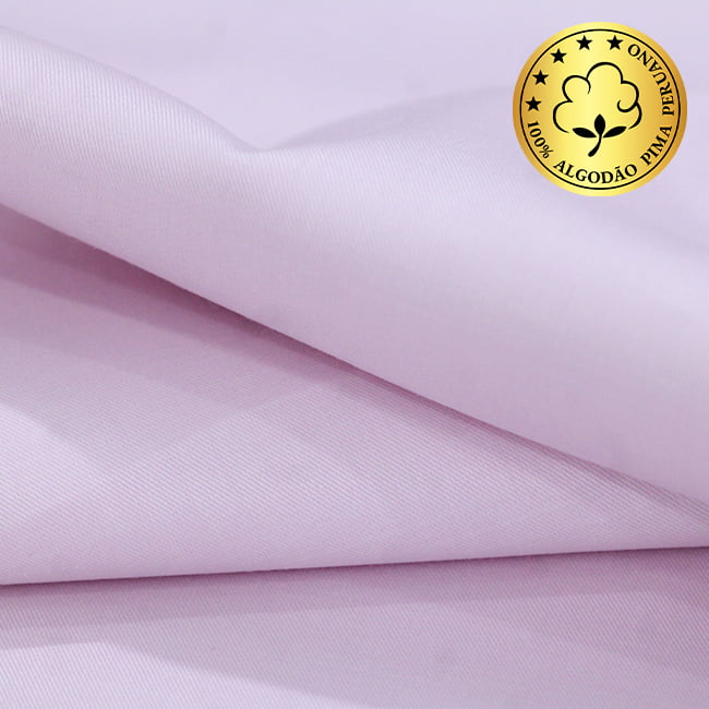Tecido Camisaria fio 70 - Liso - Firenze 02 - Rosa - 100% Algodão Pima - Milfios Tecidos