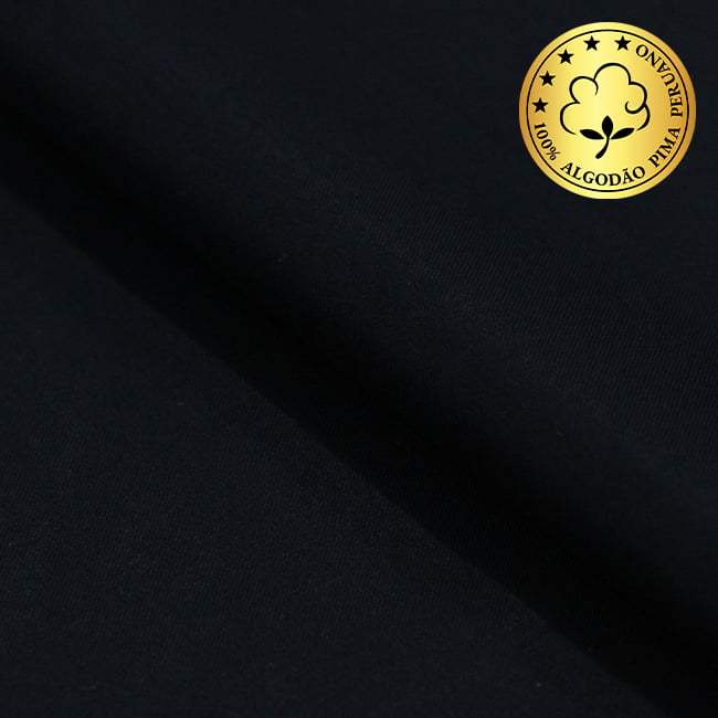 Tecido Camisaria fio 70 - Liso - Firenze 10 - Preto - 100% Algodão Pima - Milfios Tecidos