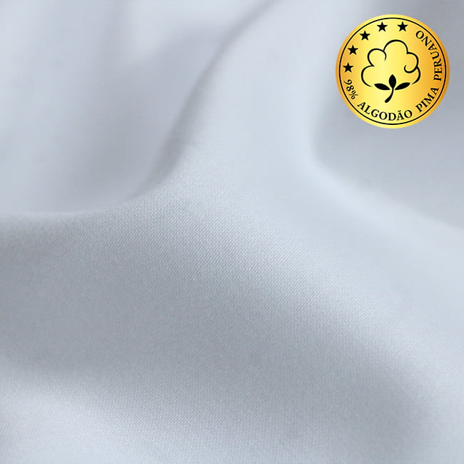 Tecido Camisaria fio 70 Liso - Milano 01 Branco - 98% Algodão Pima + 2% Elastano - Milfios Tecidos