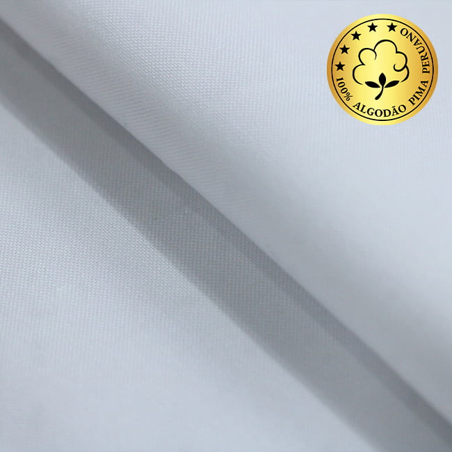 Tecido Camisaria fio 80 Liso - Gradara Pin-Point 01 Branco - 100% Algodão Pima - Milfios Tecidos