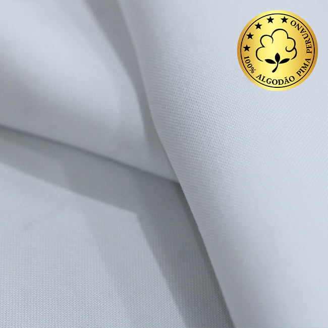 Tecido Camisaria fio 80 Liso - Gradara Pin-Point 01 Branco - 100% Algodão Pima - Milfios Tecidos
