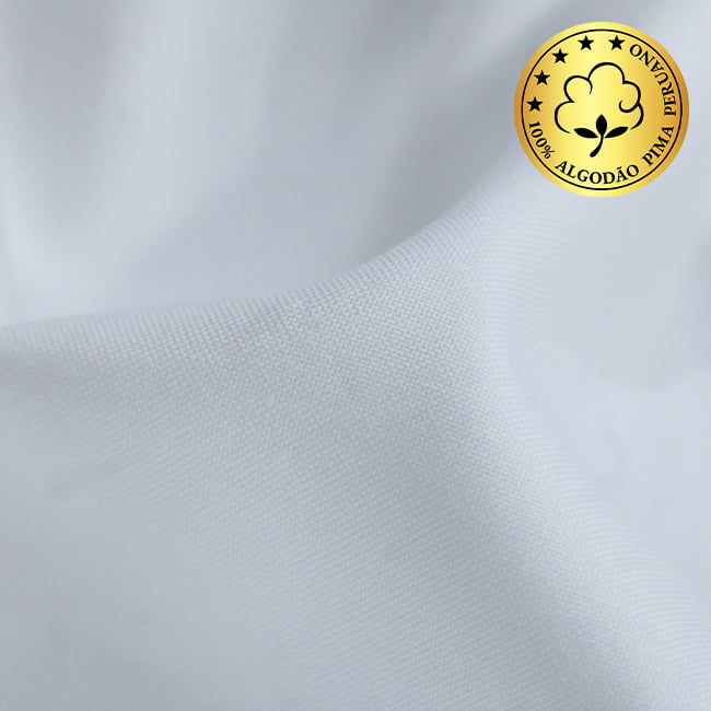 Tecido Camisaria fio 80 Liso - Gradara Pin-Point 01 Branco - 100% Algodão Pima - Milfios Tecidos