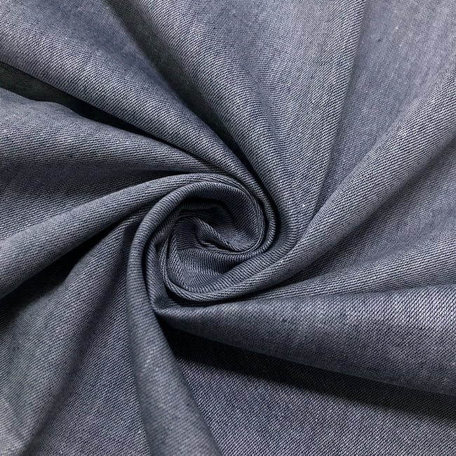 Tecido Camisaria Tricoline Fio 40 - Chambray - Azul Jeans - 100% Algodão - Milfios Tecidos