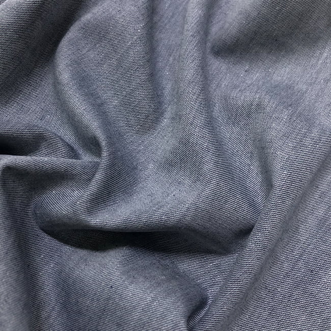 Tecido Camisaria Tricoline Fio 40 - Chambray - Azul Jeans - 100% Algodão - Milfios Tecidos