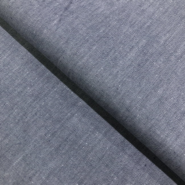 Tecido Camisaria Tricoline Fio 40 - Chambray - Azul Jeans - 100% Algodão - Milfios Tecidos