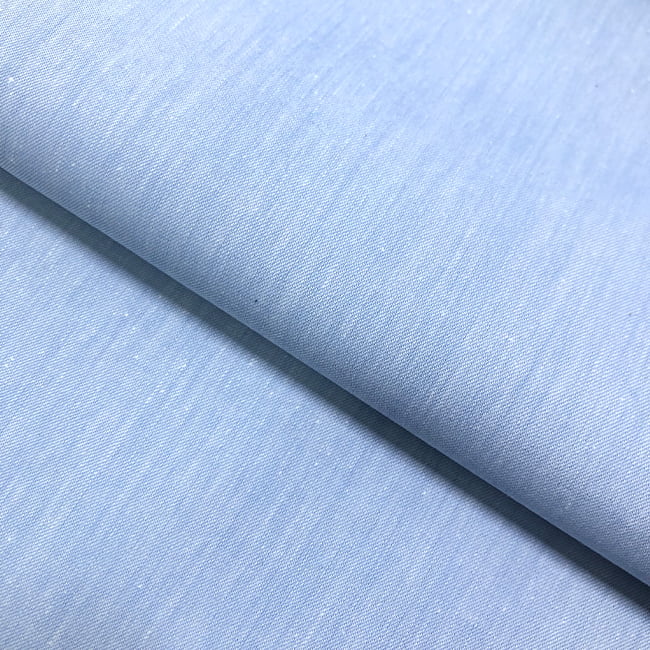 Tecido Camisaria Tricoline Fio 40 - Chambray - Azul Frozen - 100% Algodão - Milfios Tecidos