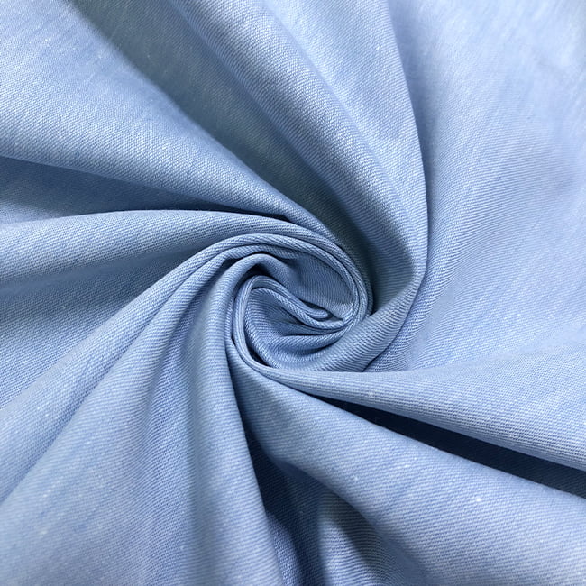 Tecido Camisaria Tricoline Fio 40 - Chambray - Azul Frozen - 100% Algodão - Milfios Tecidos