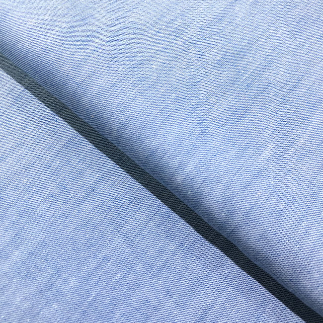 Tecido Camisaria Tricoline Fio 40 - Chambray - Azul Royal - 100% Algodão - Milfios Tecidos