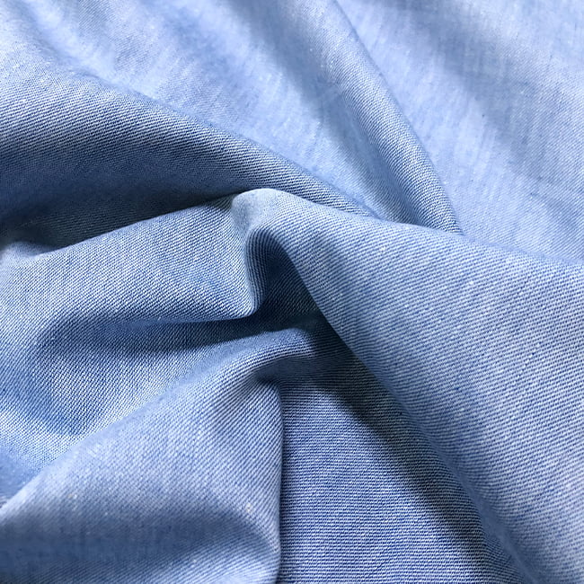 Tecido Camisaria Tricoline Fio 40 - Chambray - Azul Royal - 100% Algodão - Milfios Tecidos
