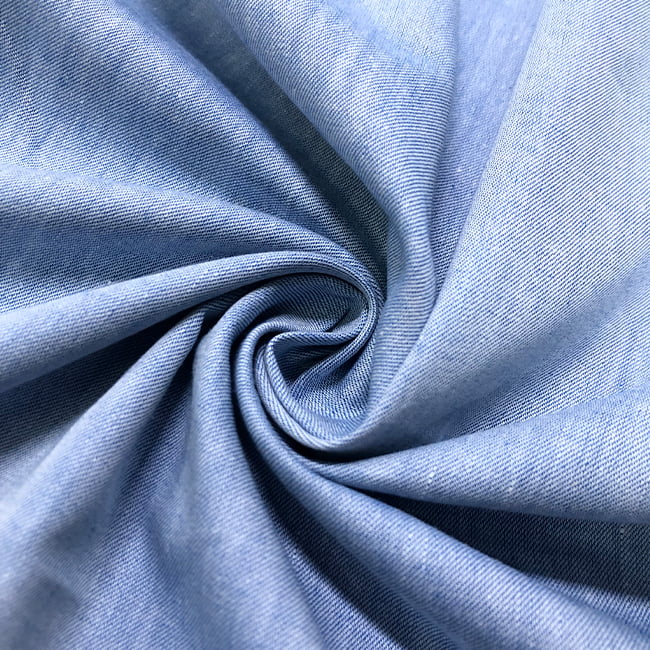 Tecido Camisaria Tricoline Fio 40 - Chambray - Azul Royal - 100% Algodão - Milfios Tecidos