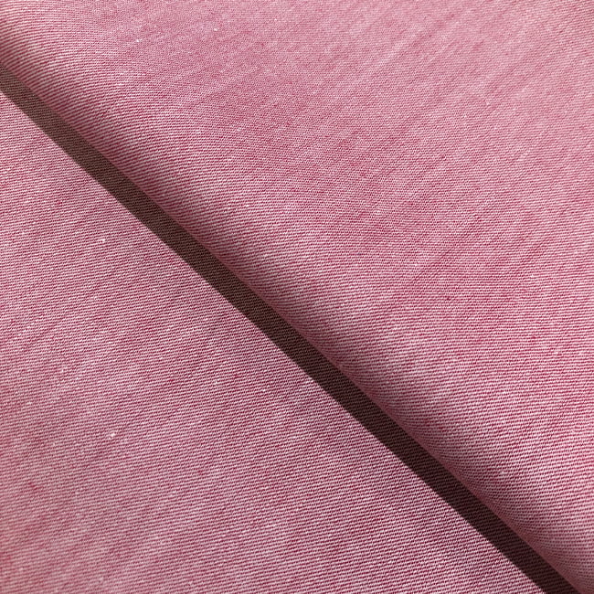 Tecido Camisaria Tricoline Fio 40 - Chambray - Vermelho - 100% Algodão - Milfios Tecidos