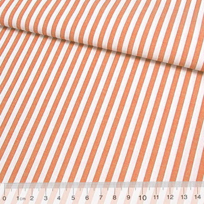 Tecido Camisaria Tricoline Fio 40 - Fio Tinto Listra G - Laranja - 100% Algodão - Milfios Tecidos
