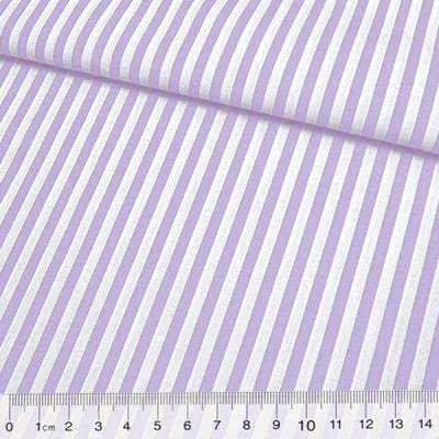 Tecido Camisaria Tricoline Fio 40 - Fio Tinto Listra G - Lilás - 100% Algodão - Milfios Tecidos