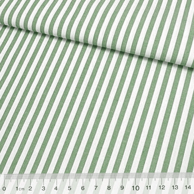Tecido Camisaria Tricoline Fio 40 - Fio Tinto Listra G - Oliva - 100% Algodão - Milfios Tecidos