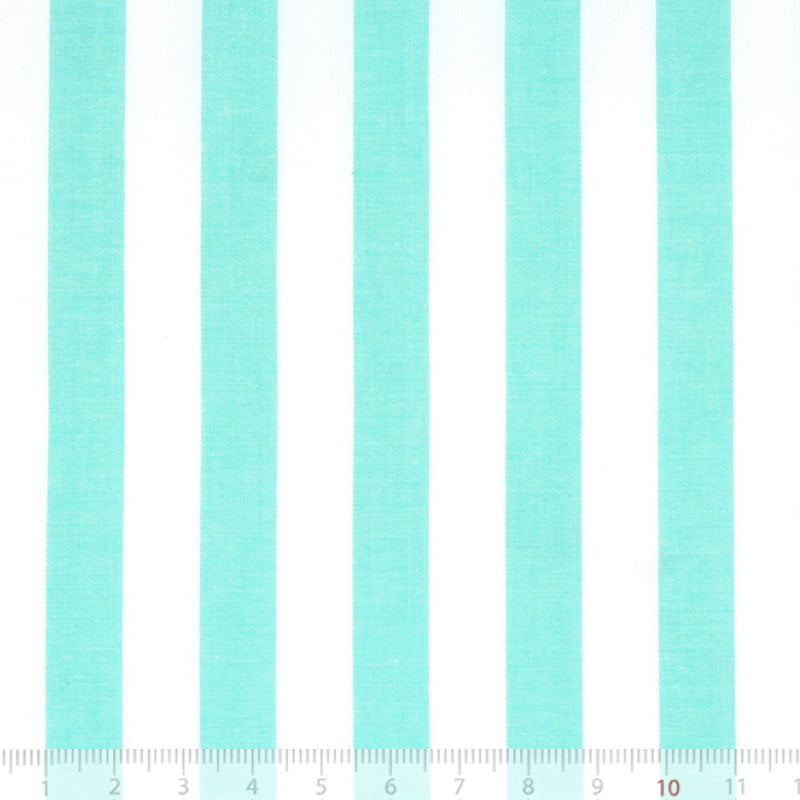 Tecido Camisaria Tricoline Fio 40 - Fio Tinto Listra GG - Acqua - 100% Algodão - Milfios Tecidos