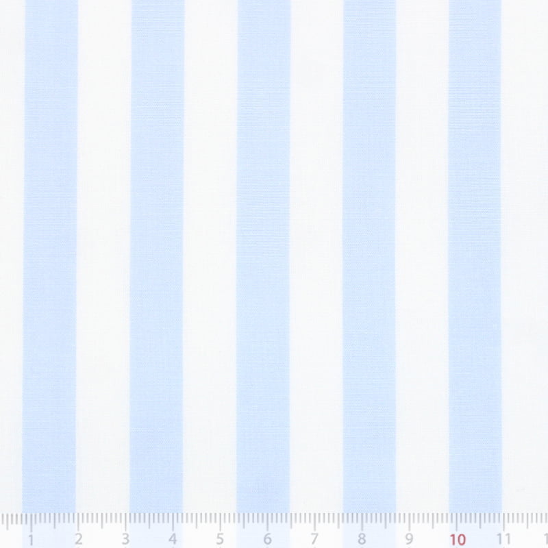 Tecido Camisaria Tricoline Fio 40 - Fio Tinto Listra GG - Azul Claro - 100% Algodão - Milfios Tecidos