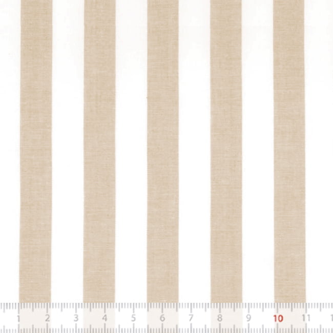 Tecido Camisaria Tricoline Fio 40 - Fio Tinto Listra GG - Bege - 100% Algodão - Milfios Tecidos