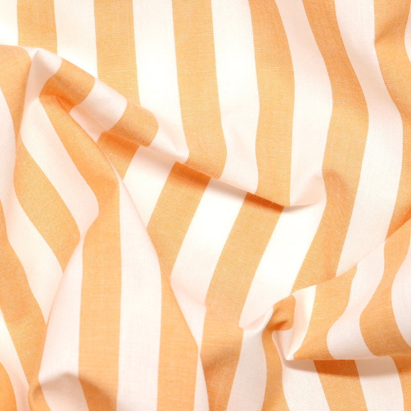Tecido Camisaria Tricoline Fio 40 - Fio Tinto Listra GG - Laranja - 100% Algodão - Milfios Tecidos