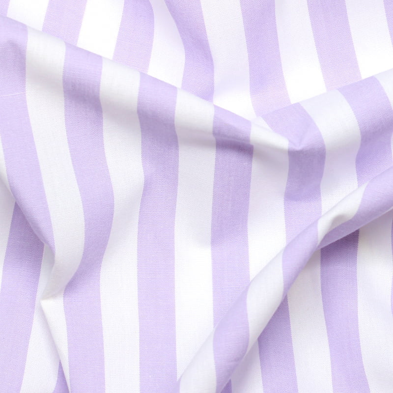 Tecido Camisaria Tricoline Fio 40 - Fio Tinto Listra GG - Lilás - 100% Algodão - Milfios Tecidos