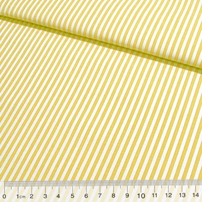 Tecido Camisaria Tricoline Fio 40 - Fio Tinto Listra M - Amarelo - 100% Algodão - Milfios Tecidos