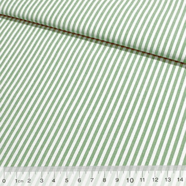 Tecido Camisaria Tricoline Fio 40 - Fio Tinto Listra M - Oliva - 100% Algodão - Milfios Tecidos