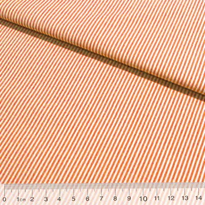 Tecido Camisaria Tricoline Fio 40 - Fio Tinto Listra P - Laranja - 100% Algodão - Milfios Tecidos