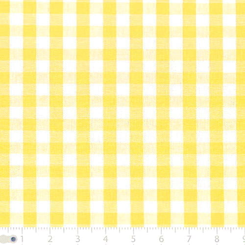 Tecido Camisaria Tricoline Fio 40 - Fio Tinto - Vichy Xadrez G - Amarelo - 100% Algodão - Milfios Tecidos