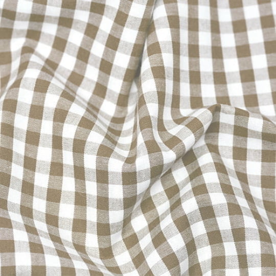 Tecido Camisaria Tricoline Fio 40 - Fio Tinto - Vichy Xadrez G - Fendi - 100% Algodão - Milfios Tecidos